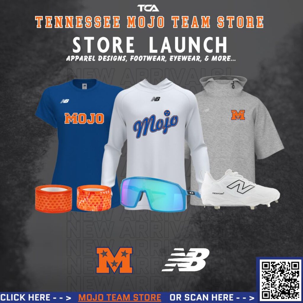 Mojo TCA Store Launch Graphic featuring New Balance gear